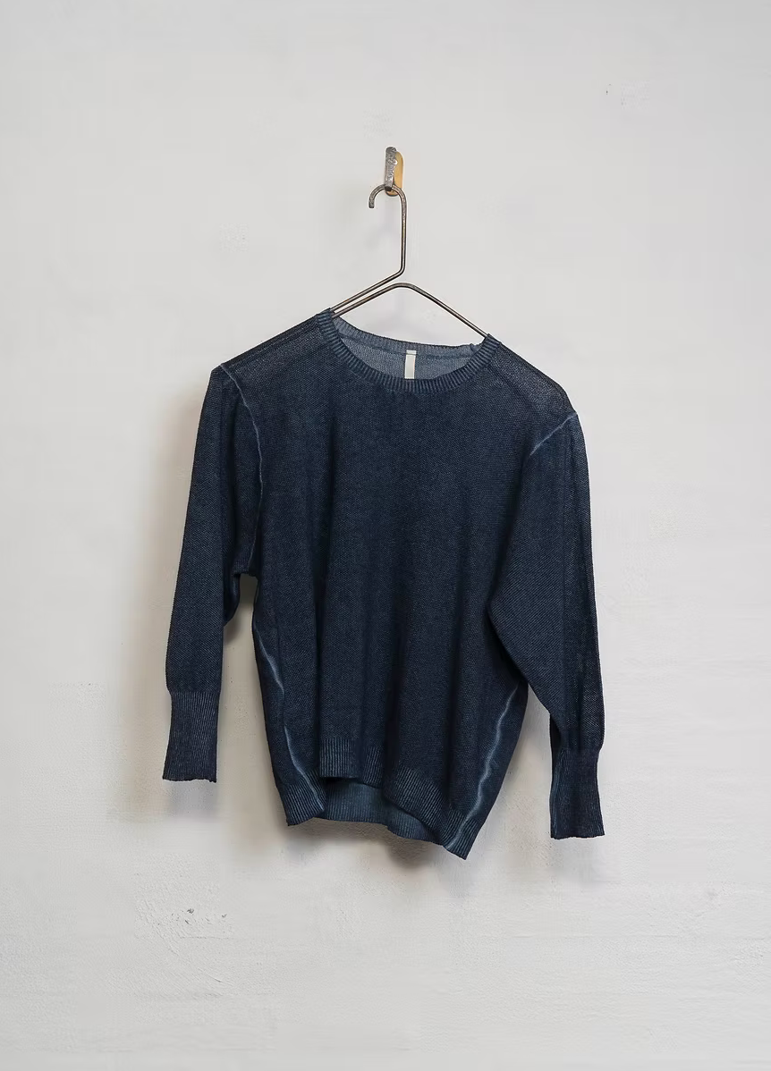 M J W ~ Round Neck Pullover 630, Navy Dye