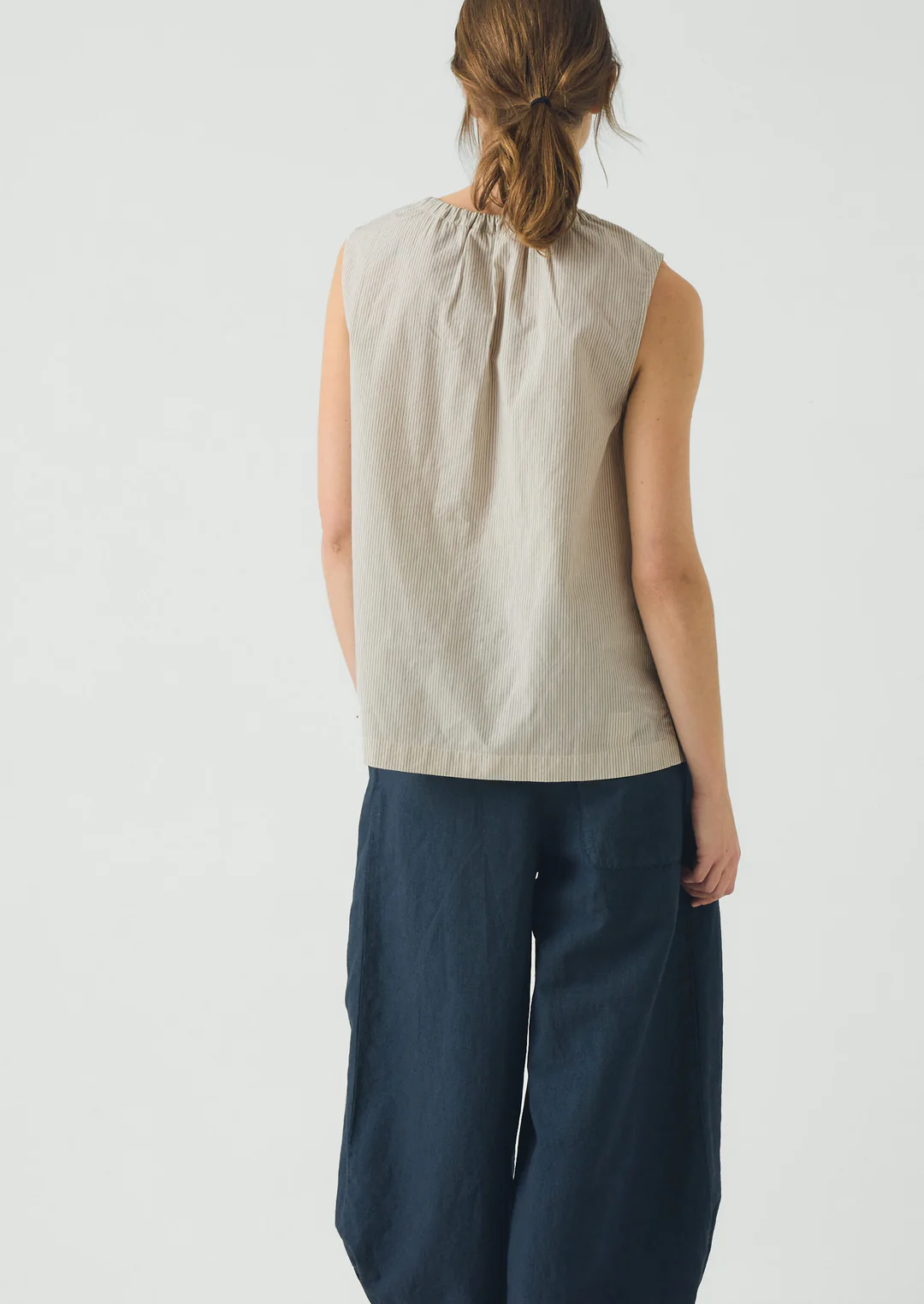 toast sleeveless cotton striped top back