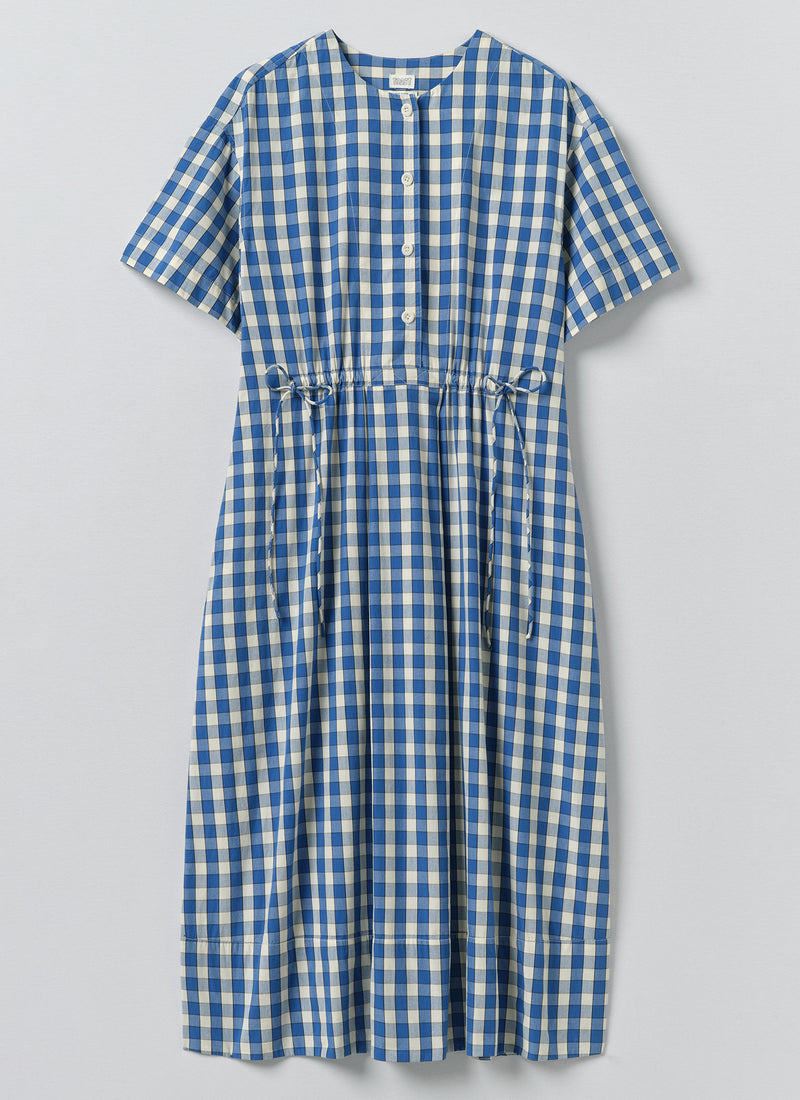 toast womens gingham check plaid blue midi dress