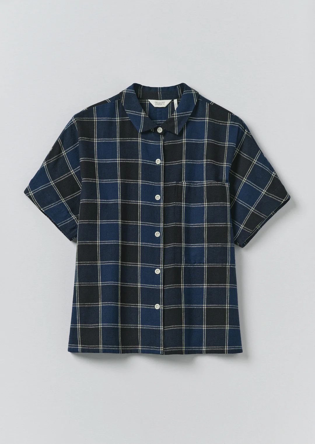 toast womens plaid check blue black shirt 