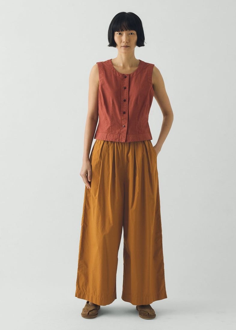 Pleated Poplin Trousers, Dhal - TOAST